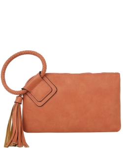 Fashion Handcufee Tassel Wristlet Clutch JYM-0346 RUST